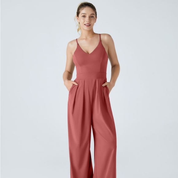 Halara Breezeful™ Backless Side Pocket Wide Leg Jumpsuit NWT XL - Picture 4 of 12